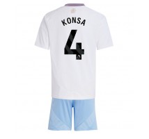 Aston Villa Ezri Konsa #4 Koszulka Wyjazdowa dzieci 2024-25 Krótki Rękaw (+ krótkie spodenki)